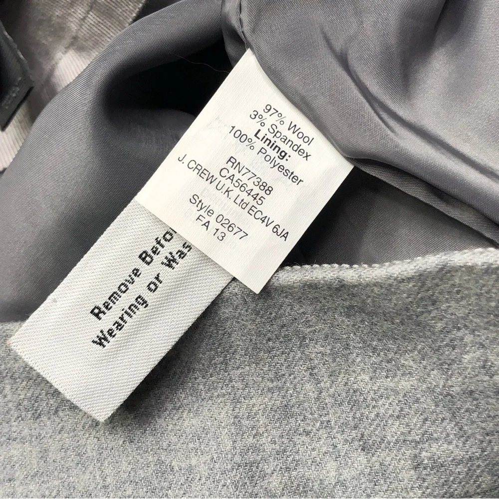 J. Crew light grey lightweight wool mini skirt scalloped 8